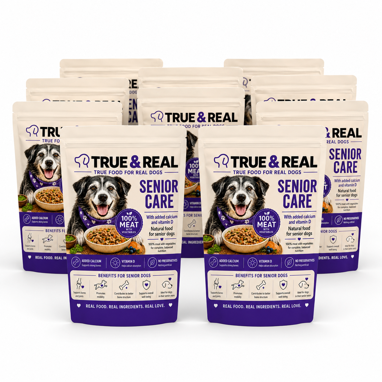 True & Real Cuidado para Perros Mayores Carne | Comida Natural para Perros